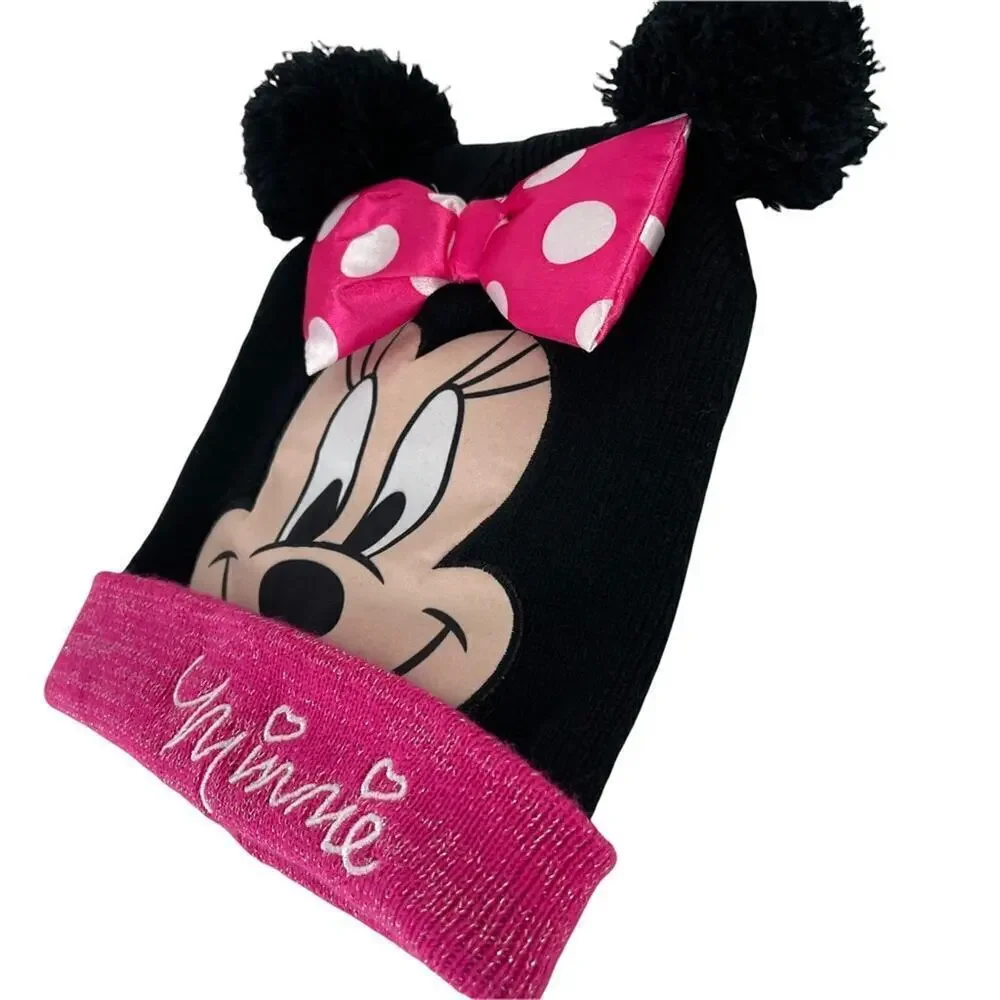 MINNIE MOUSE DISNEY Knit Winter Beanie Hat Scarf Set One Size